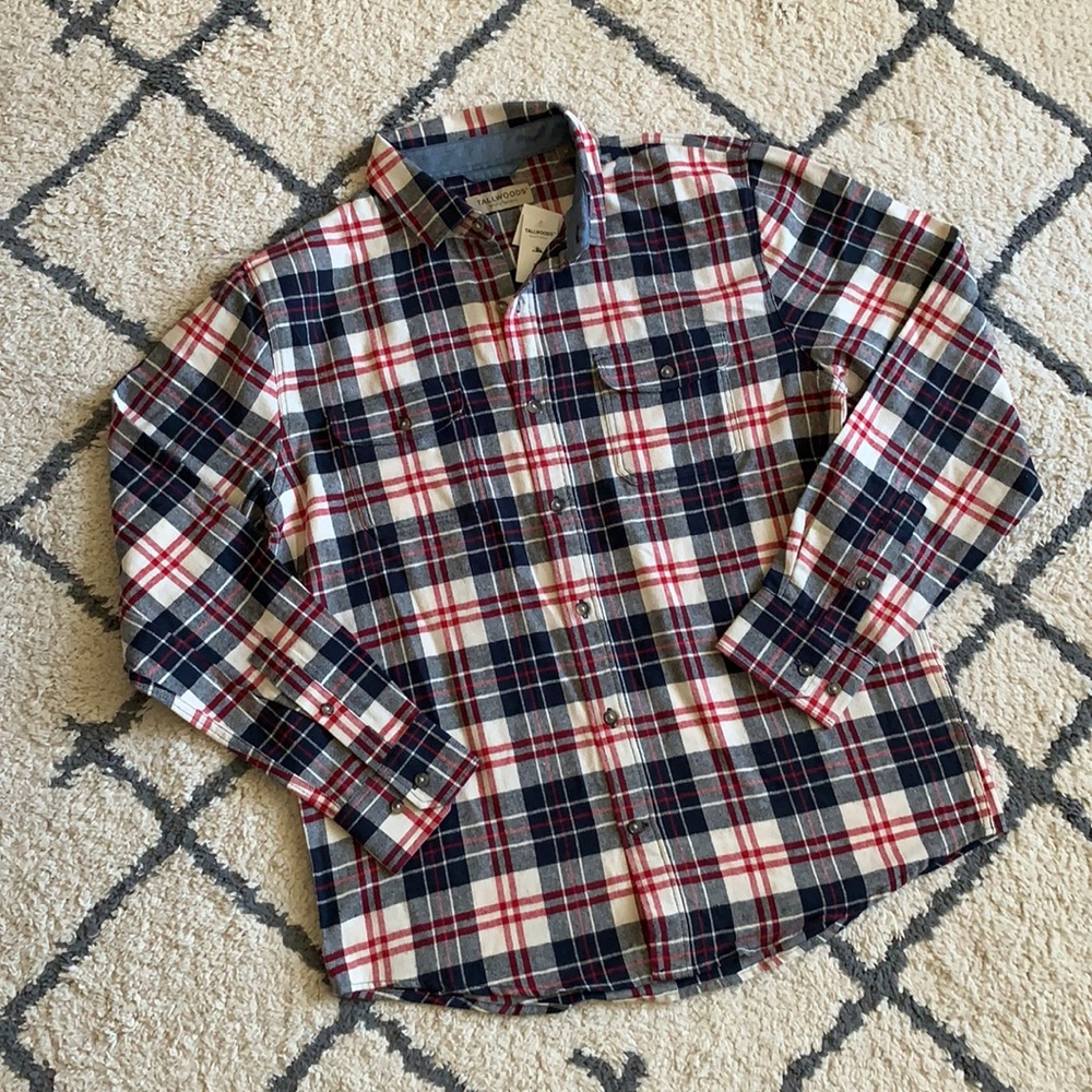 Tallwoods Bruno Milano plaid flannel long sleeve
